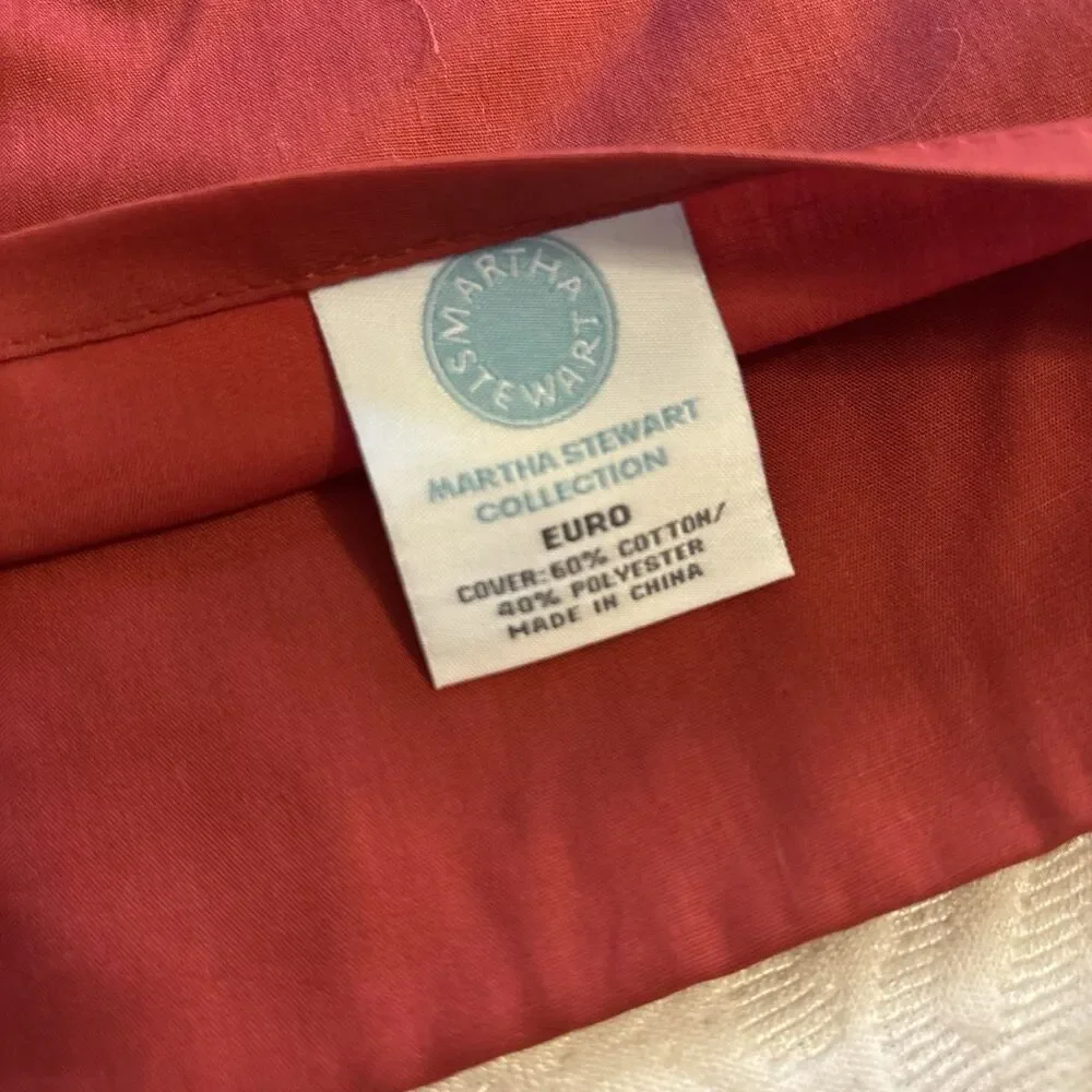 Martha Stewart Collection Set of 2 Diamond Stitch Burnt Orange Quilted Euro Sham